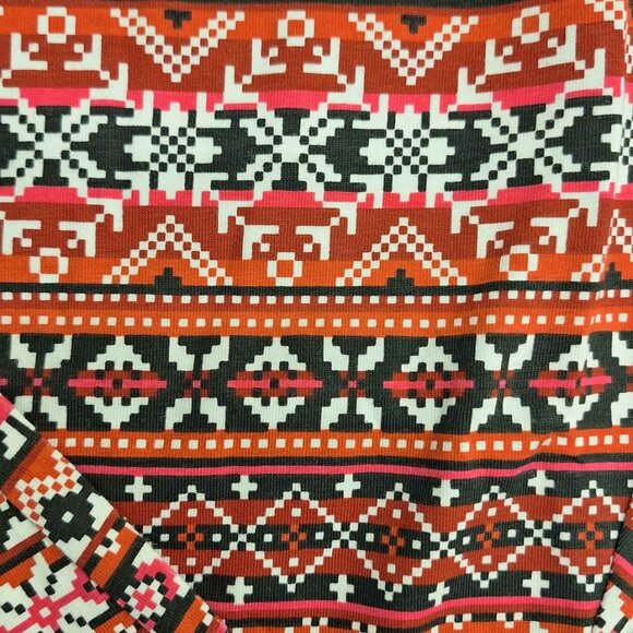 No Boundaries Christmas Fair Isle Ankle Leggings XL 15-17 Red Holiday Print NWT - Picture 2 of 3
